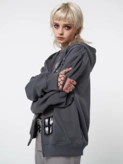 Minga London Billie Patch Prints Zip Up Hoodie Jacket Most Wanted