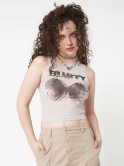 Minga London Clothing Blurry Butterfly Mesh Vest Top