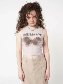 Minga London Clothing Blurry Butterfly Mesh Vest Top