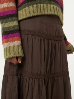 Minga London Bohemian Fairy Ruffle Lace Maxi Skirt Most Wanted