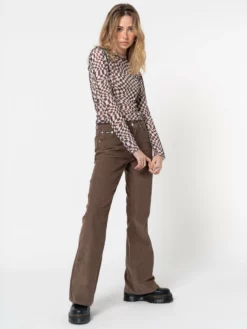 Minga London Clothing Brown Corduroy Flare Pants
