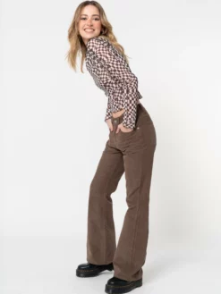 Minga London Clothing Brown Corduroy Flare Pants