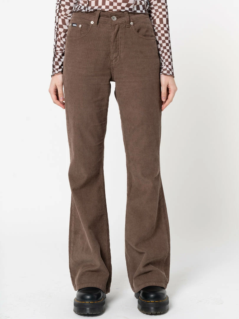 Minga London Clothing Brown Corduroy Flare Pants