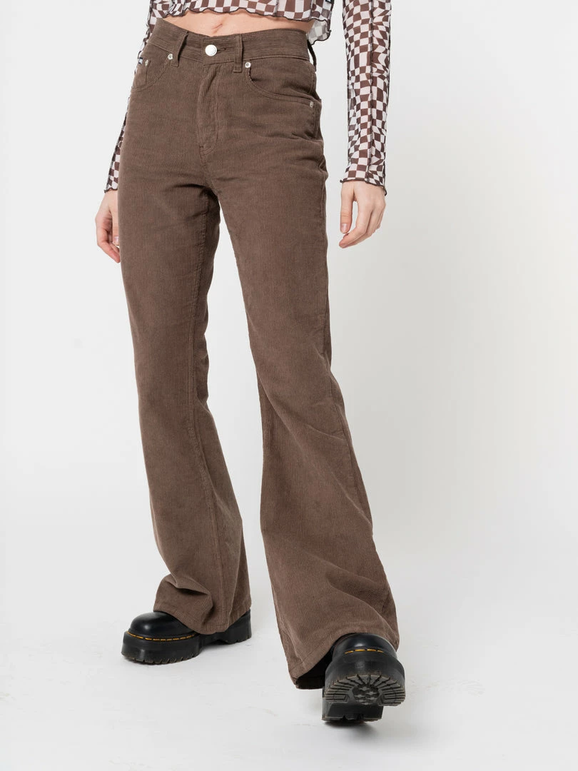 Minga London Clothing Brown Corduroy Flare Pants