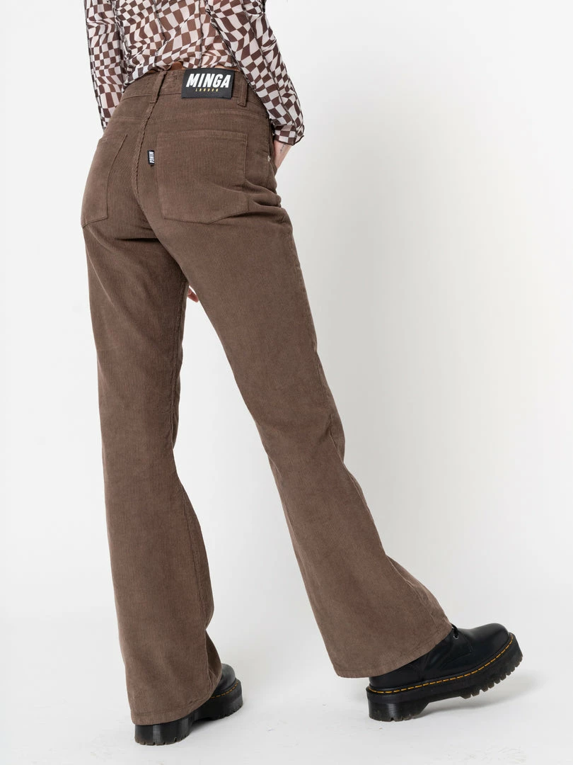 Minga London Clothing Brown Corduroy Flare Pants