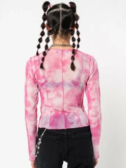 Minga London Butterfly Tie Dye Mesh Top Clothing
