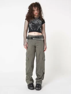Minga London Clothing Cleo Green Y2k Cargo Pants