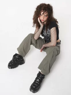 Minga London Clothing Cleo Green Y2k Cargo Pants