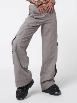 Minga London Cleo Grey Y2k Cargo Pants