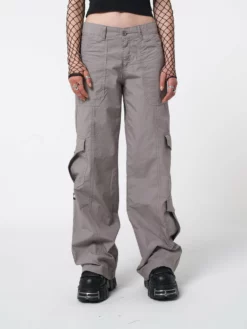Minga London Cleo Grey Y2k Cargo Pants
