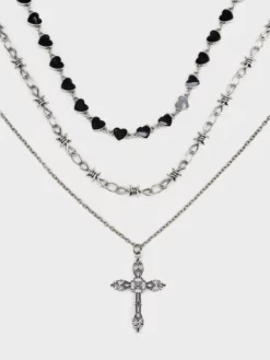 Minga London Crown Of Thorns Silver Necklace Set