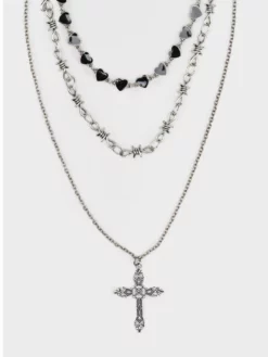 Minga London Crown Of Thorns Silver Necklace Set