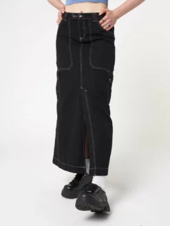 Minga London Deb Black Cargo Maxi Skirt Most Wanted