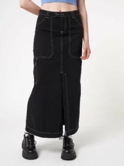 Minga London Deb Black Cargo Maxi Skirt Most Wanted