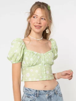 Minga London Eden Floral Milkmaid Top