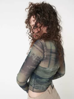 Minga London Evergreen Mesh Crop Top