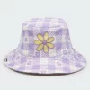 Minga London Clothing Floral Gingham Lilac Bucket Hat