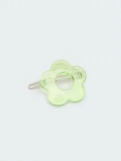 Minga London Clothing Flower Power Translucent Green Hair Clip