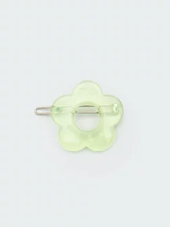 Minga London Clothing Flower Power Translucent Green Hair Clip