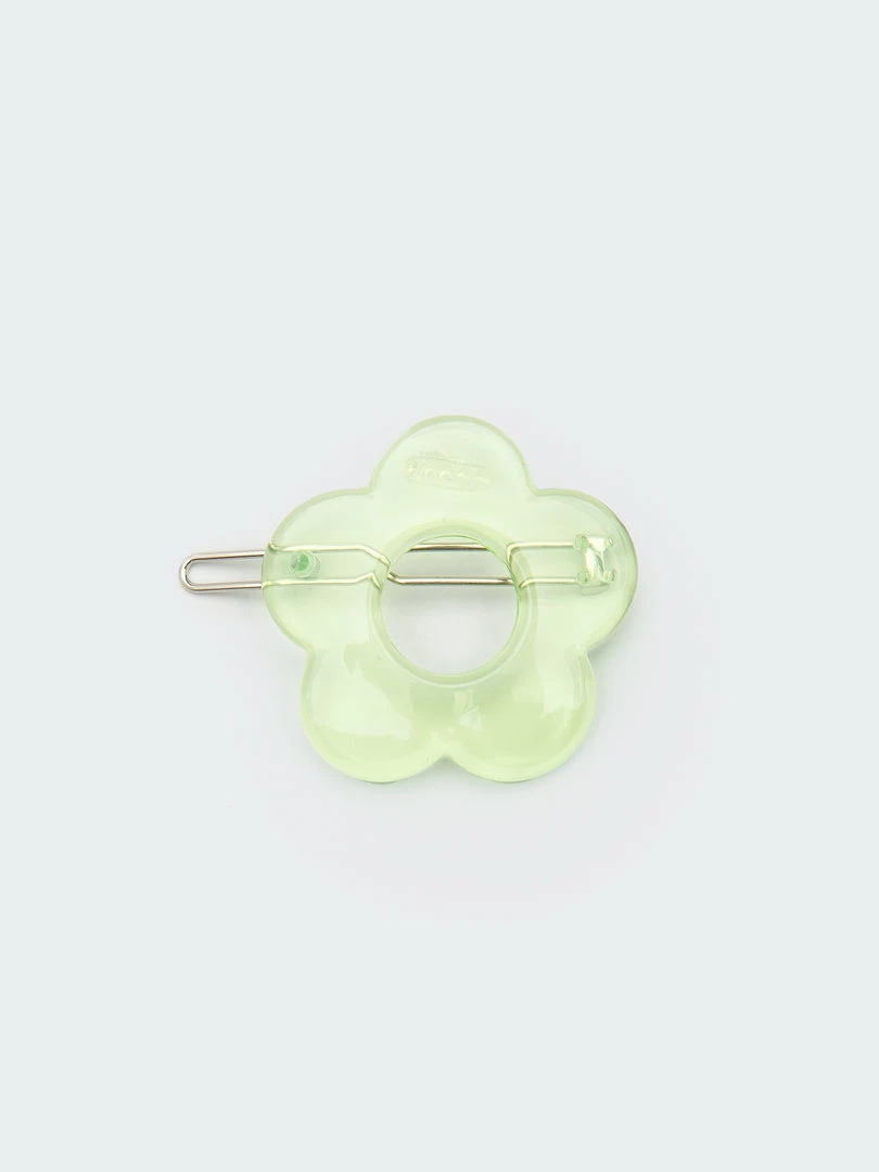 Minga London Clothing Flower Power Translucent Green Hair Clip