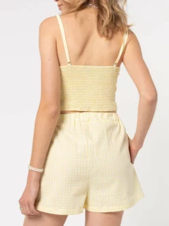 Minga London Maisie Yellow Gingham Boxer Shorts Clothing