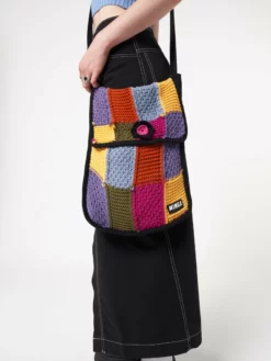 Minga London Most Wanted Glee Rainbow Patchwork Knit Bag