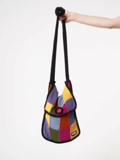 Minga London Most Wanted Glee Rainbow Patchwork Knit Bag