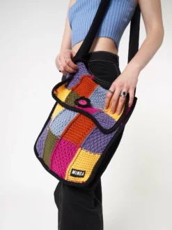 Minga London Most Wanted Glee Rainbow Patchwork Knit Bag