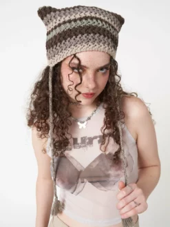 Minga London Goblin Stripes Knit Tie Hat Clothing