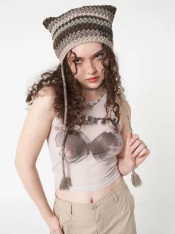 Minga London Goblin Stripes Knit Tie Hat Clothing