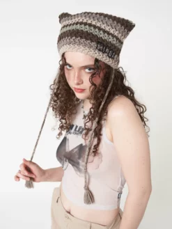 Minga London Goblin Stripes Knit Tie Hat Clothing