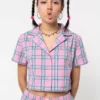 Minga London Clothing Hannah Cropped Plaid Shirt