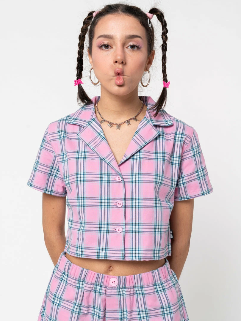 Minga London Clothing Hannah Cropped Plaid Shirt