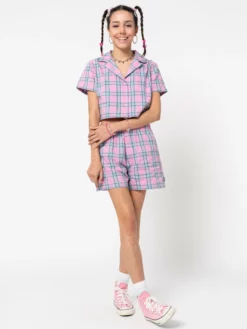 Minga London Clothing Hannah Cropped Plaid Shirt