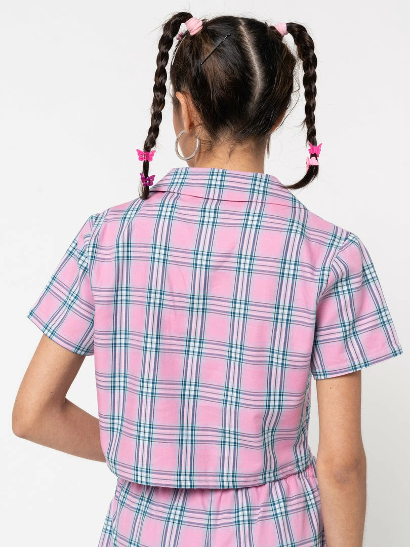 Minga London Clothing Hannah Cropped Plaid Shirt