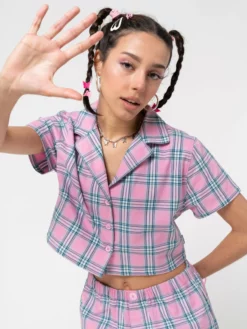 Minga London Clothing Hannah Cropped Plaid Shirt