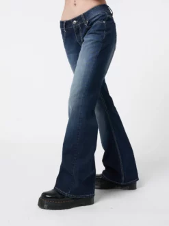 Minga London Mia Embellished Cross Pocket Y2k Jeans