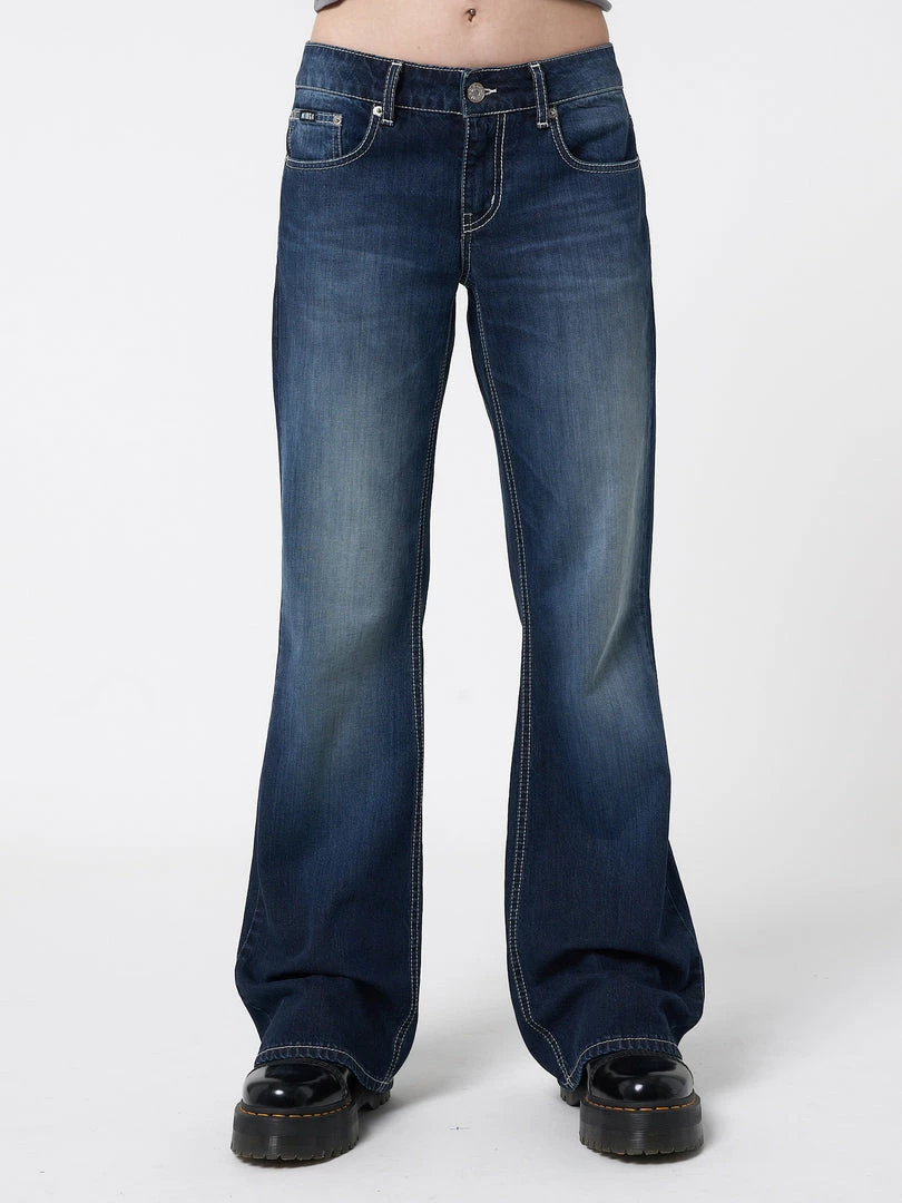 Minga London Mia Embellished Cross Pocket Y2k Jeans