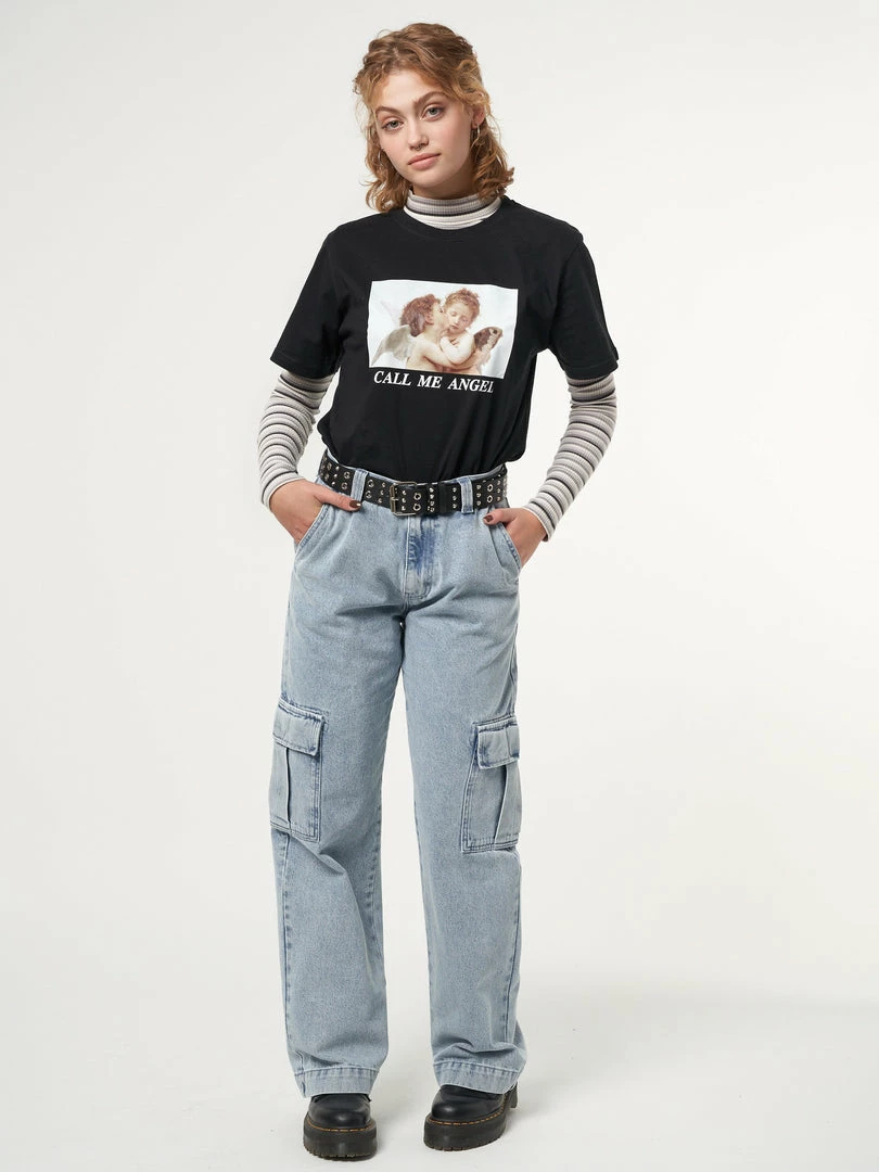 Minga London Clothing Acid Blue Cargo Jeans