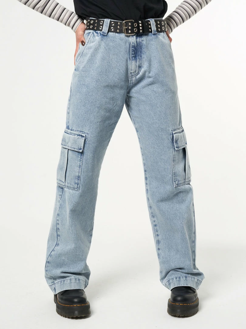 Minga London Clothing Acid Blue Cargo Jeans