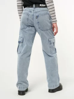 Minga London Clothing Acid Blue Cargo Jeans