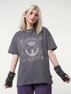 Minga London Ancient Butterfly Charcoal Grey T-shirt