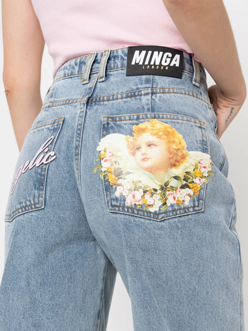 Minga London Angelic Dad Jeans In Light Blue