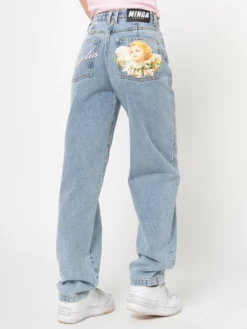 Minga London Angelic Dad Jeans In Light Blue