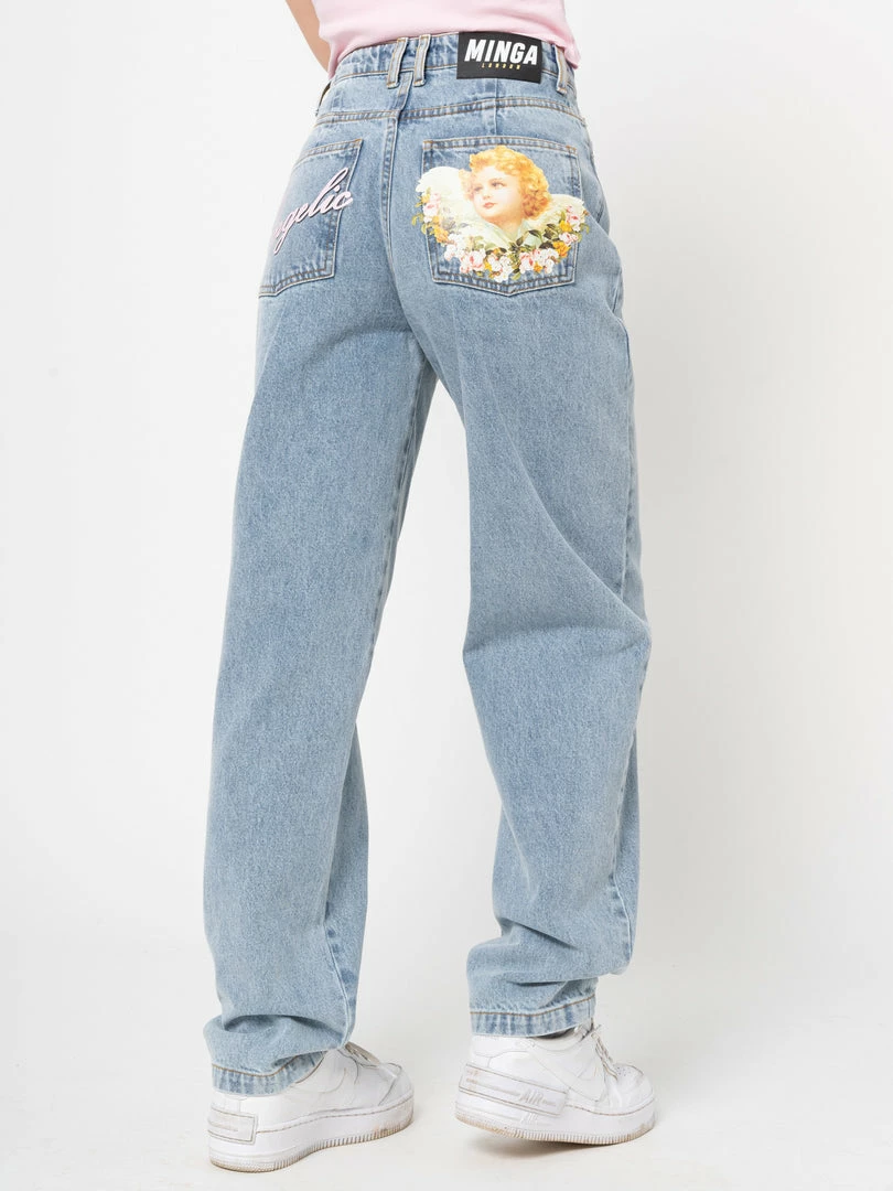 Minga London Angelic Dad Jeans In Light Blue