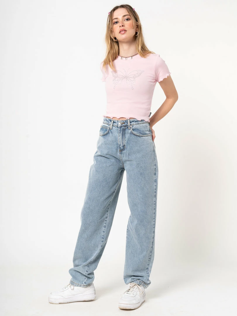 Minga London Angelic Dad Jeans In Light Blue