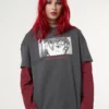 Minga London Anime Striped Oversized Long Sleeve T-shirt