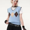Minga London Argyle Knitted Sweater Vest