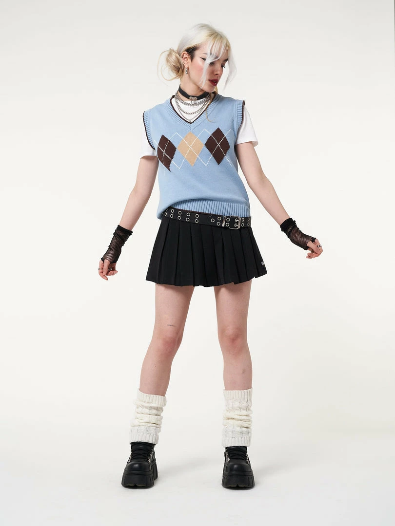 Minga London Argyle Knitted Sweater Vest