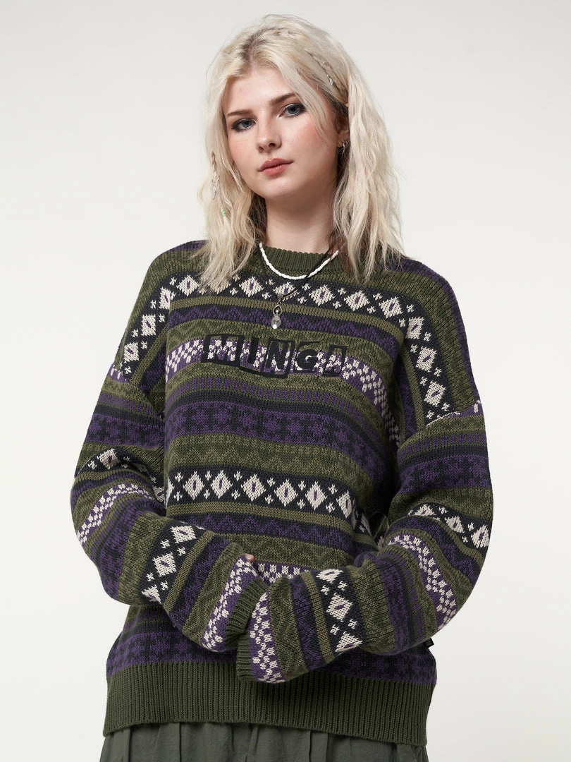 Minga London Aspen Jacquard Knit Jumper Clothing